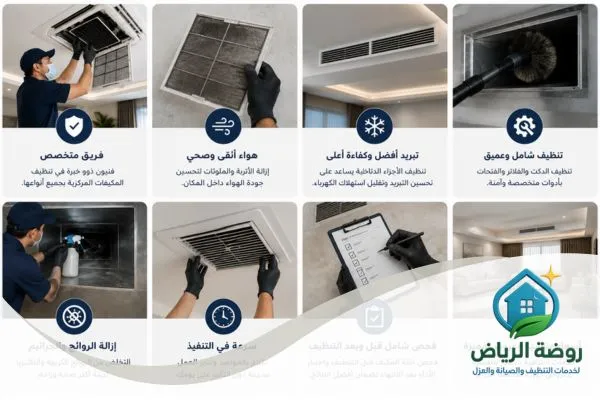 خطوات تنظيف مكيف مركزي بالرياض وفحص الفلاتر والفتحات